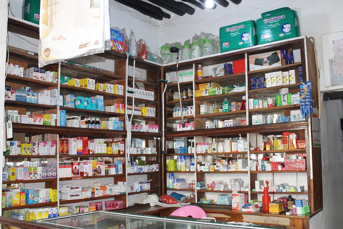 Pharmacy storefront in Lamu, Kenya